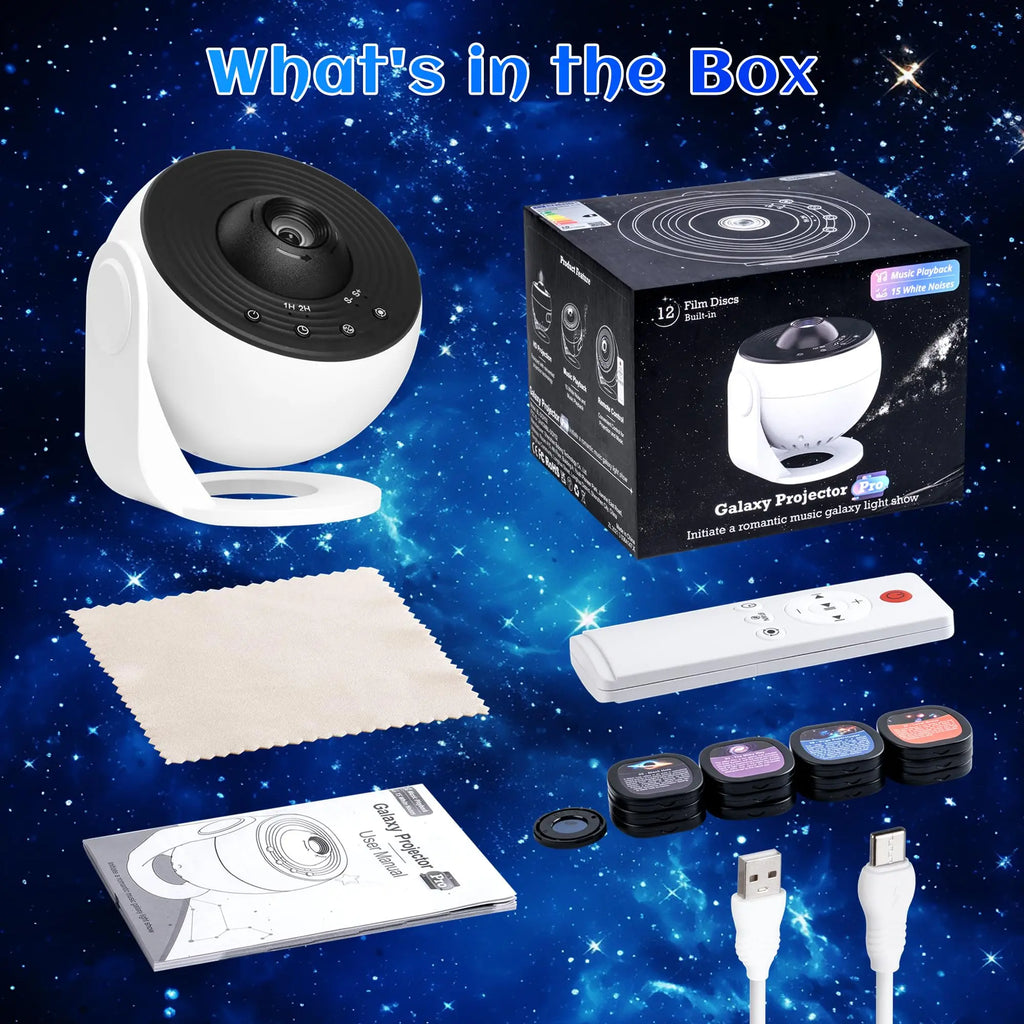Galaxy Projector for Bedroom Pro Version Star Projector Galaxy Light Planetarium Projector with Timer White Noise 360 ° Rotation Bluetooth Remote Control