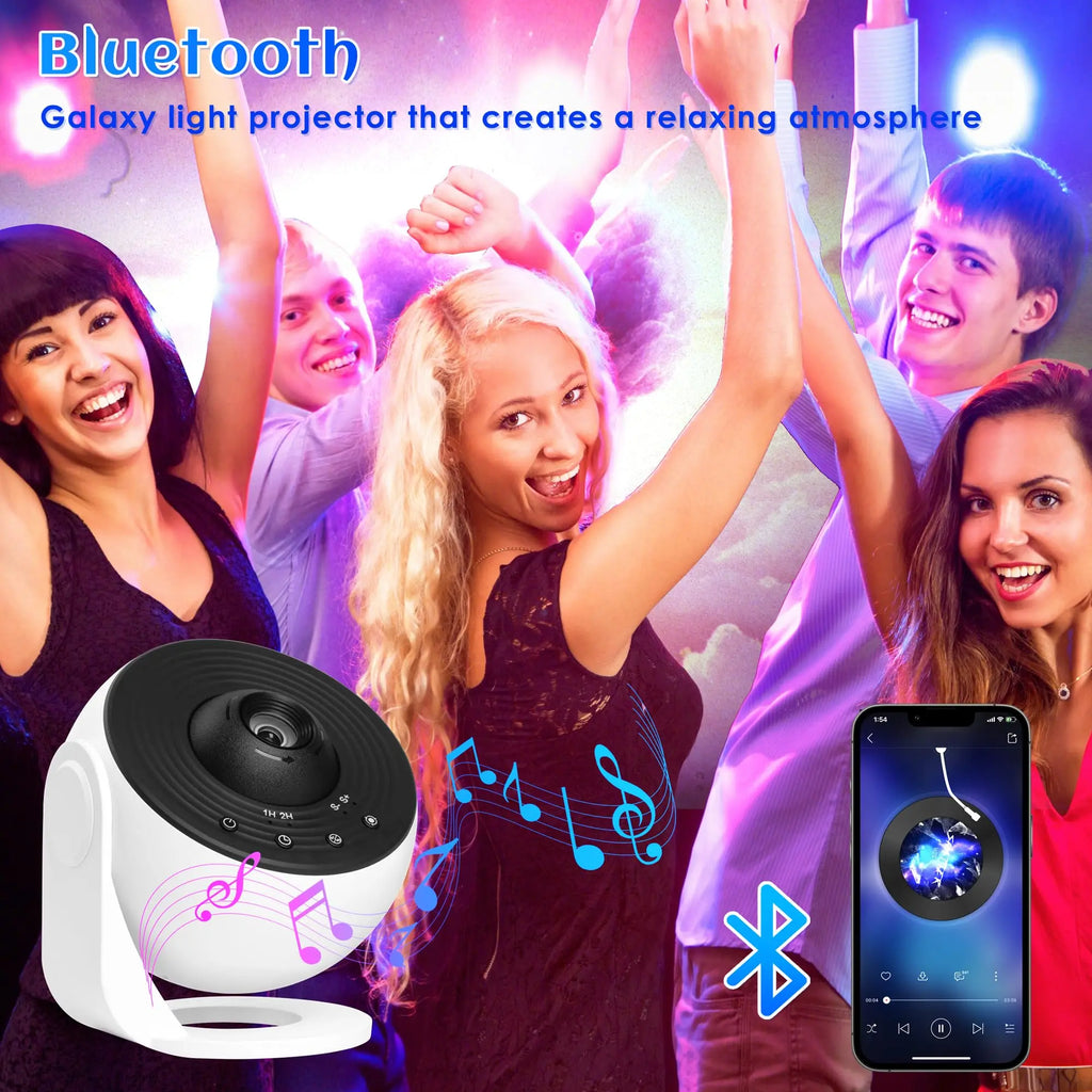 Galaxy Projector for Bedroom Pro Version Star Projector Galaxy Light Planetarium Projector with Timer White Noise 360 ° Rotation Bluetooth Remote Control