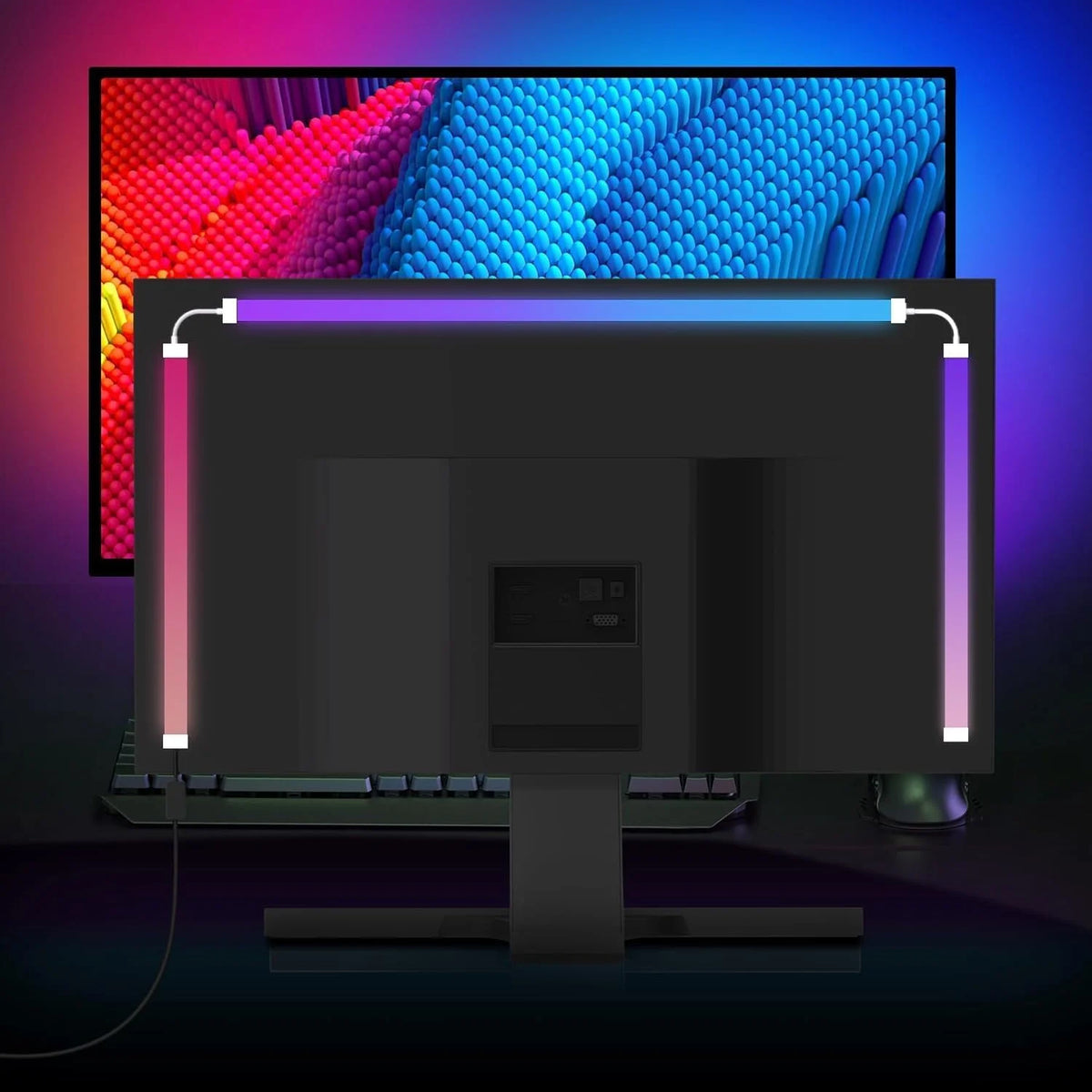 Smart Ambient PC Display Sync Computer Monitor Backlight LED Strip Light RGB Color DIY Game Holiday Atmosphere Decor Lamp for gamer..