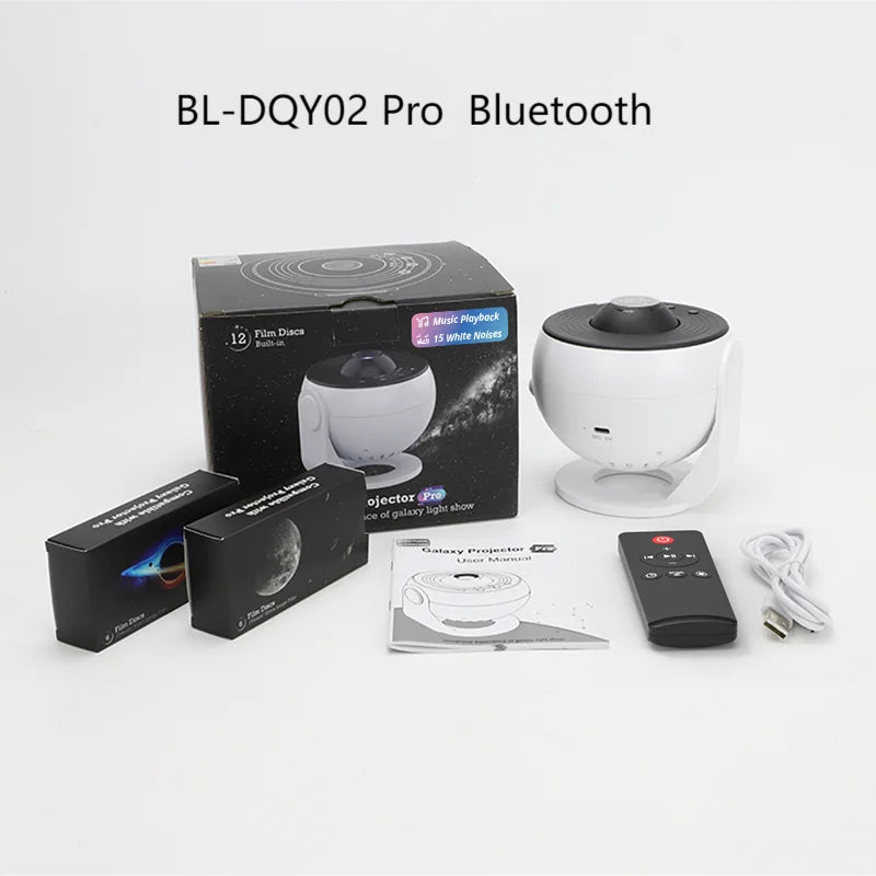 Galaxy Projector for Bedroom Pro Version Star Projector Galaxy Light Planetarium Projector with Timer White Noise 360 ° Rotation Bluetooth Remote Control