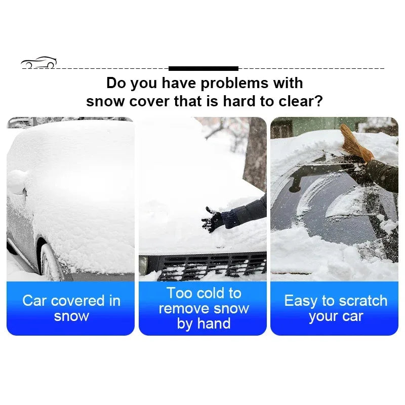 Winter Car Cleaner Extendable Snow Shovel Ice Scraper Brush Detachable Windshield Tool