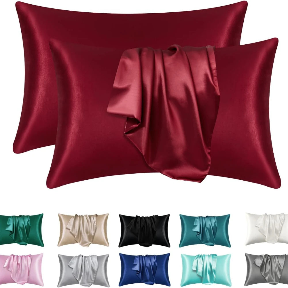 100% Silk Pillowcase Pillow Cover Silky Satin Hair Beauty Pillowcase Comfortable Pillow Case Home Decor Pillow Covers.