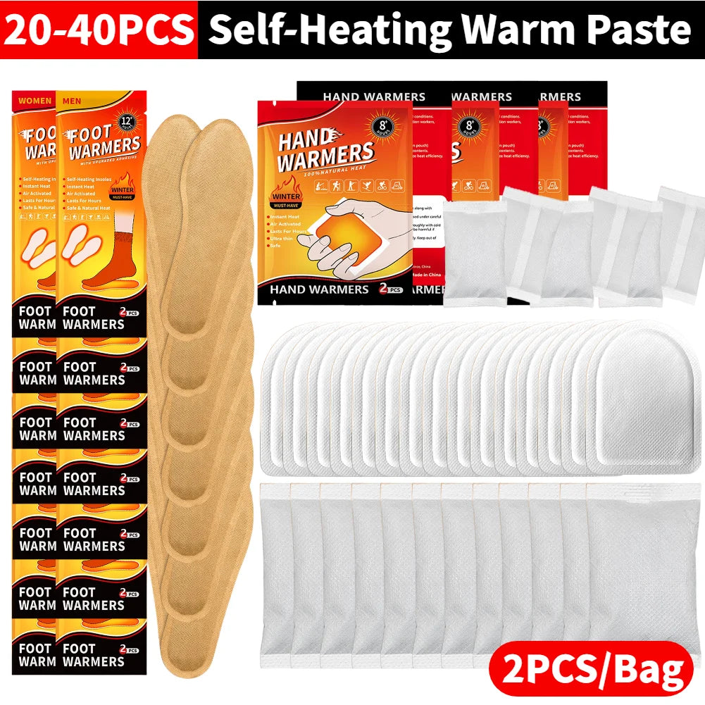 Heat Packs Hand Warmers Self-heating Foot Warmer Patch for Hiking Skiing Camping & Cold Activities