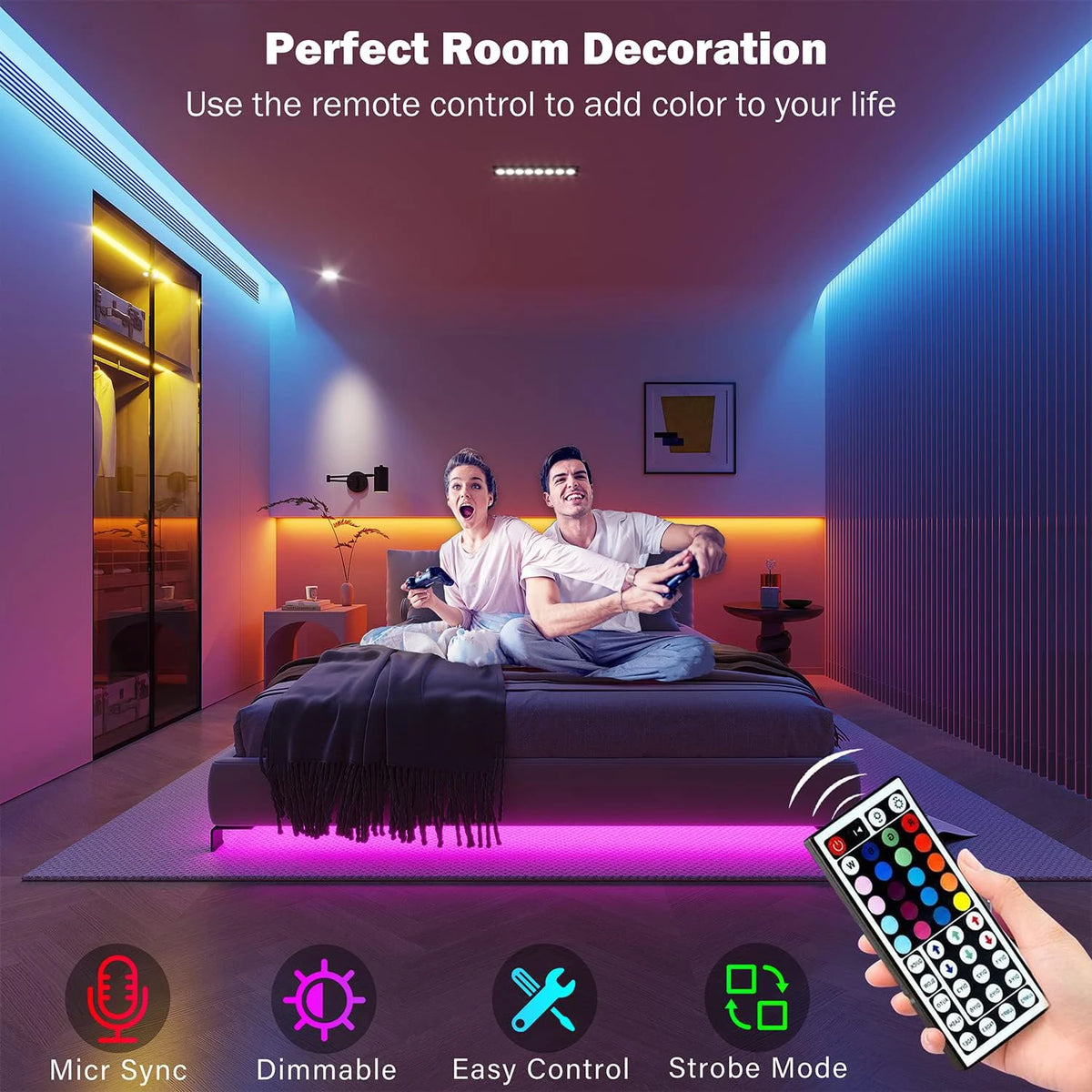 Room Led Strip Lights 5m 10m 20m 30m Led Room Light with APP Control Flexible Ribbon Luces Led Tape for Room Bedroom Decoration Make the beauty of your room