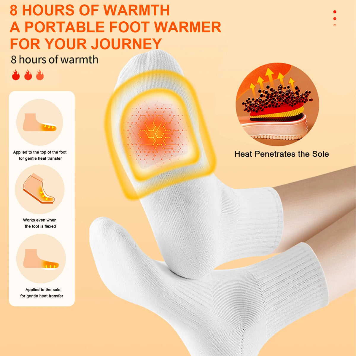 Heat Packs Hand Warmers Self-heating Foot Warmer Patch for Hiking Skiing Camping & Cold Activities