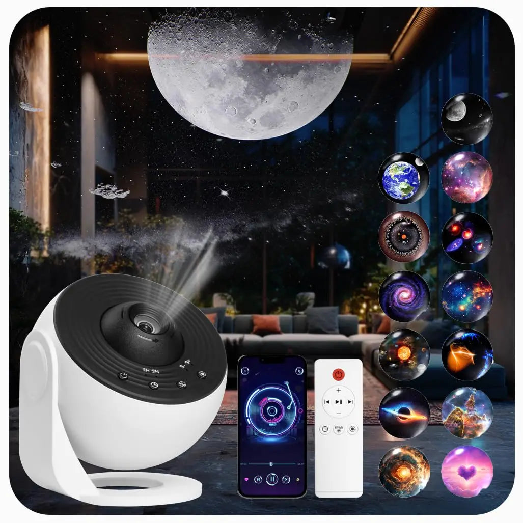 Galaxy Projector for Bedroom Pro Version Star Projector Galaxy Light Planetarium Projector with Timer White Noise 360 ° Rotation Bluetooth Remote Control
