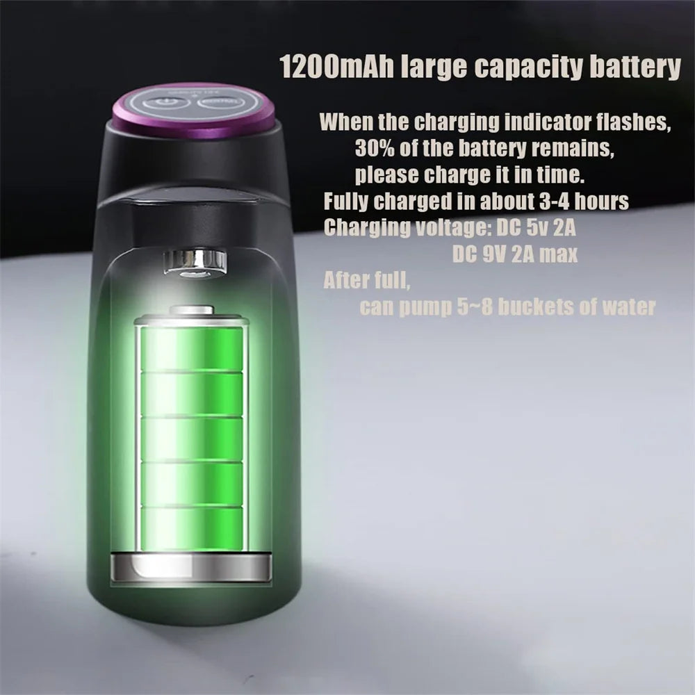 Portable 5 Gallon Water Dispenser Universal Water Dispenser for 2.5 3 and 5 Gallon Bottles USB Charging Water Bottle Pump